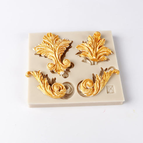 Baroque Silicone Molds, Border Chocolate Scroll Fondant Molds, for Baroque Cake, Lace Cake Cupcake Decorating, Candy, Polymer Clay, Resin, in Chri...