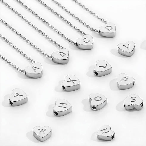 Initial Engraved Letter Bracelets Dainty Mini Size Heart Love Charm Stainless Steel Bracelets for Women Birthday Jewelry...