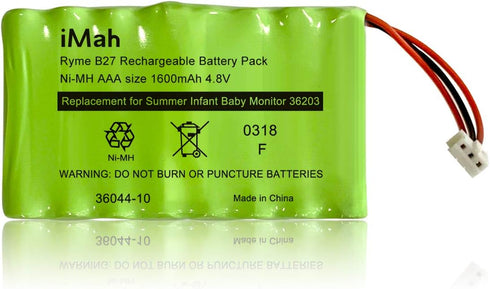 iMah Replacement Ni-MH AAA 1600mAh 4.8V Battery 36044-10 for Summer Pure HD 4.5 Inch Monitor 36203 36203-2, Baby Pixel Zoom HD 5.0 Inch 36044...