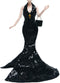 Gorgeous Handmade Doll Dress, Doll Clothes Evening Gown with Sequin Fashion Show, Wedding Party Outfits for 11.5 inch Doll Accessories (Black)...