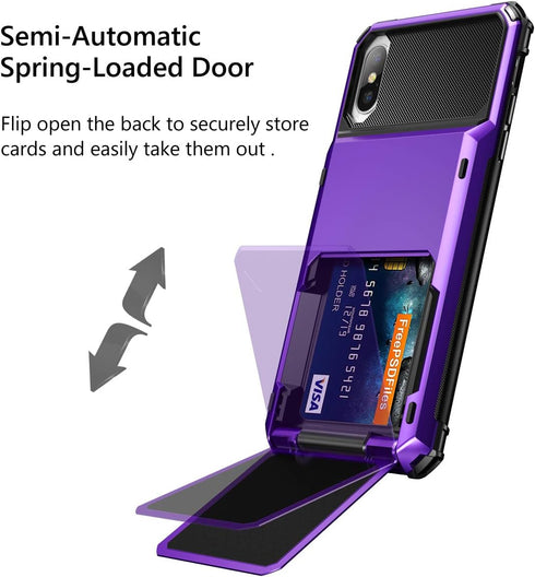 Vofolen Case for iPhone Xs Max Case Wallet ID Slot Credit Card Holder Scratch Resistant Dual Layer Protective Bumper Rugged TPU Rubber Armor Hard ...