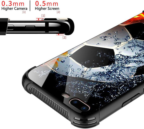 CARLOCA Compatible with iPhone 8 Plus Case,iPhone 7 Plus Cases for Men Boys,Sizzling Soccer Case Mate Pattern Design Shockproof Anti-Scratch Case ...