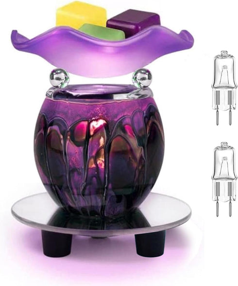 HUNANBANG 1 X Purple Tie Dye Electric Oil Warmer with a Mirrored Base...