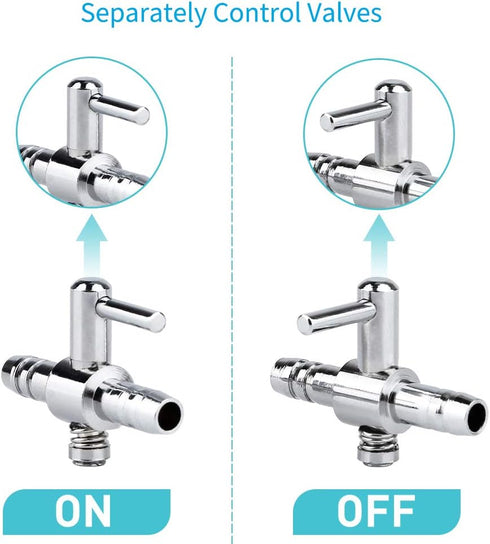 Pawfly 6 PCS 1-Way Aquarium Air Flow Control Lever Straight Valve Distributor Splitter for Fish Tank...