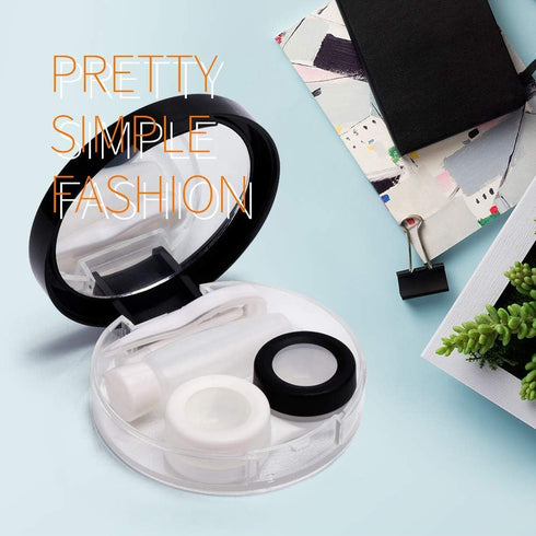 Contact Lens Case, Cute Moon And Stars Contact Holder Cases Kit with Lenses Remover Tool Tweezers Mirror Solution Bottle Portable Contacts Contain...