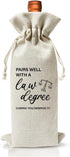 Law Degree Graduation Gift Wine Bag, Lawyer Gift For Law Student Her Him Women Men Friend, Passing The Bar Exam, Law School Graduation Gift, Reusa...