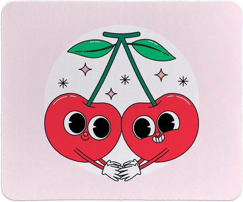 Funky Cherry Personalized Pink Mouse Pads,Cherry Print Design,Small Mouse Pads for Desk Home Office Gaming Working,Home Decor Accessories Office S...