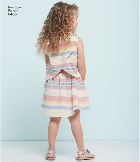 NEW LOOK Patterns Child's Easy Top, Skirt and Shorts A (3-4-5-6-7-8) 6465...