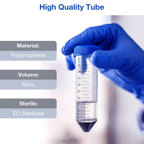 SimPure Centrifuge Tubes 50mL, Conical Tubes Sterile 25 PCS, Polypropylene, Leak-Proof Screw Caps, Plastic Container with Graduated and Write Mark...