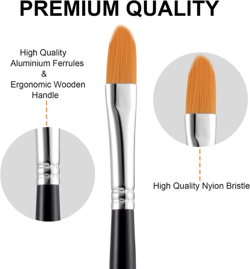 GOTIDEAL Paint Brushes, 20 Pcs Acrylic Painting Brush Set for Oil and Gouache? Small Nylon Hair Brush for Body, Face, Nail Art, Rock Painting, Per...