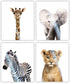 Safari Baby Animals Nursery Decor Art - Set of 4 UNFRAMED Wall Prints 8x10...