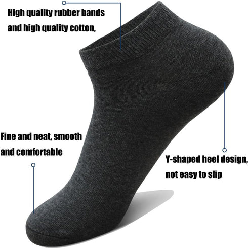 10 Pairs Ankle Socks No Show Sock Low-Cut Athletic Men Women Cotton Socks...