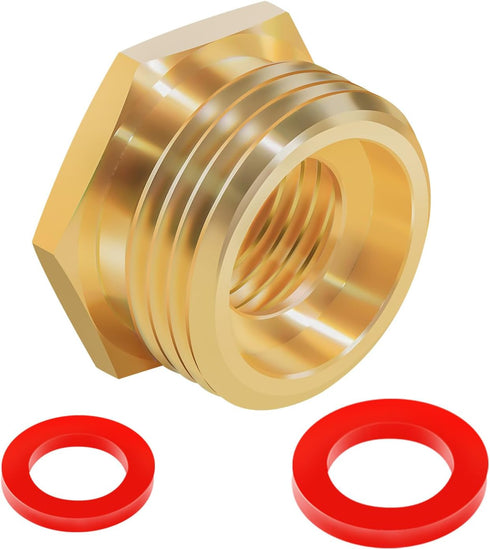 Litorange 1Pcs Lead-Free Brass Garden Hose to Shower Hose Adapter, G1/2" Female to GHT 3/4" Male Adapter, Handshower Adapter...