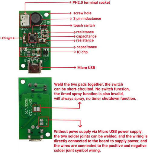 4Pcs USB Humidifieration Atomization Disc Mirco Interface Atomization Drive Circuit Board DC 5V for DIY Home...