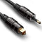 FosPower 24K Gold Plated Toslink to Mini Toslink Digital Optical S/PDIF Audio Cable with Metal Connectors & Strain-Relief PVC Jacket - 6ft...
