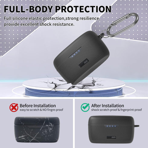 Silicone Case Compatible with Baseus Bowie MA10, Shock-Proof Waterproof Portable Protective Cover for Baseus Bowie MA10 Wireless Earbuds [Front LE...