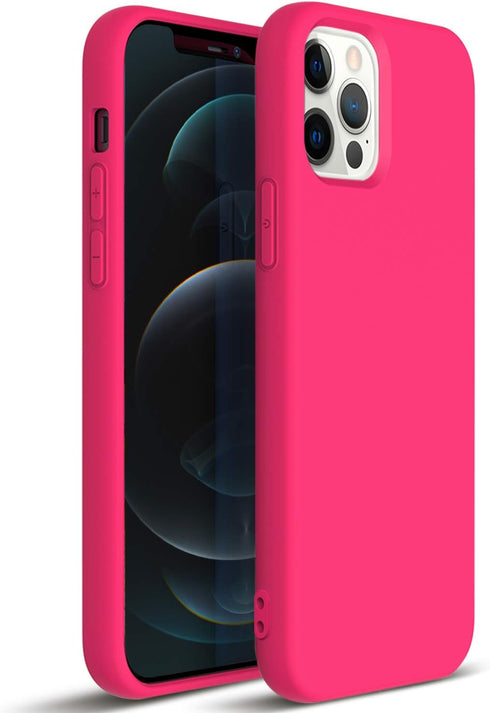 ZUSLAB Nano Silicone Case Compatible with Apple iphone12 Pro Max, Liquid Silicone Rubber Shockproof Bumper Soft Full Protection Cover - Neon Pink...