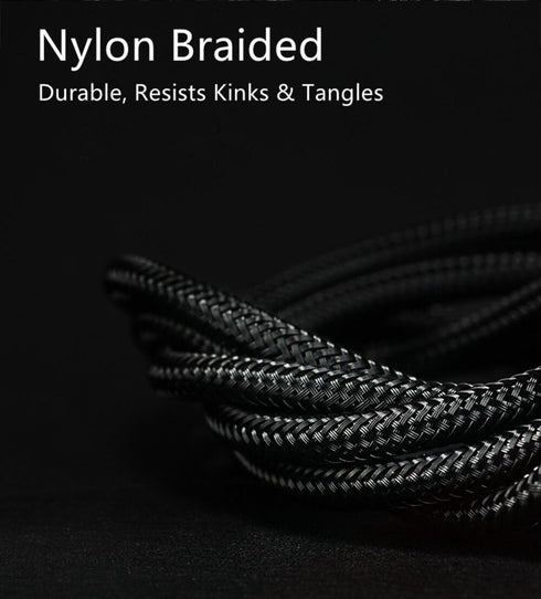 COSOOS 4 Short USB Cables (9in/23cm) Nylon Braided Fast Charging Syncing Power Cords Compatible for iPhone 14 Pro Max,14 Plus,14,13,12,11,XS,XR,X,...