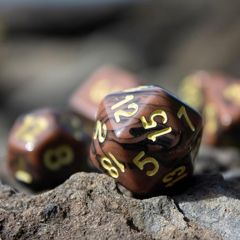 Black and Brown Dice - RPG DND Set - 'Werewolf'...