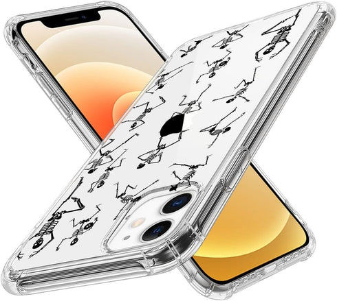 ZHEGAILIAN Case Compatible with iPhone 15 Plus Case,Dancing Skulls Case for iPhone 15 Plus Cases for Women Girls,Clear with Slim Flexible Soft TPU...