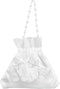 CRASPIRE Wedding Bride Handbag 8.38x8.7 Rose Satin Bridal Wedding Money Bag White Rose Embroidery Silk Drawstring Bag with Pearl for Dollar Dance ...