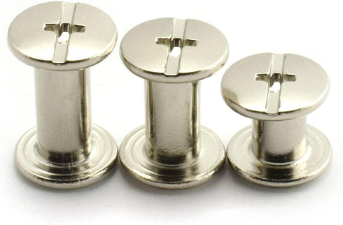 LQ Industrial 75 Sets Silver M5 Chicago Screw Assorted Kit Slotted Phillip Head Binding Screws Rivet Assembly Bolt Nail Rivet for Book Binding DIY...