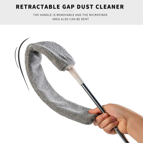 Retractable Gap Dust Cleaner, Microfiber Hand Duster Cleaning Tools, with 2 Washable Dusting Cloths and Long Handle Retractable Duster Brush for U...