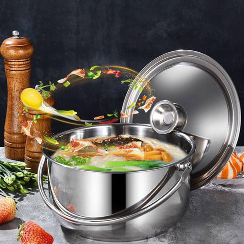 Hemoton 1.6L/1.5QT Stainless Steel Stockpot with Lid & Handle?Cooking Stock Pot ,Pasta Soup Pot,Cookware Cooking Pot?Multi-Purpose Food Cooking Po...