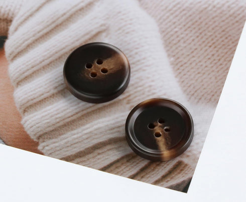 40PCS 1 inch (25mm) Suit 4-Hole Buttons Overcoat Resin Dark Brown Buttons Crafts DIY Projects...