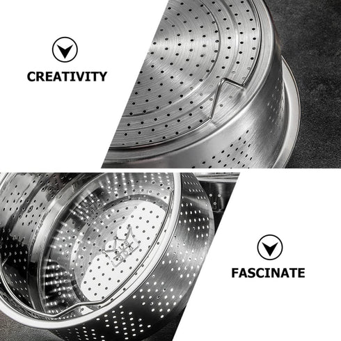 Luxshiny Rice Cooker Rice Cooker Rice Cooker Steamer Basket with Handle Legs Vegetable Steamer Insert Stainless Steel for Steaming Food Meat Fish ...