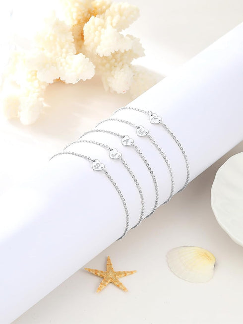 FaithHeart Initial Ankle Bracelets for Women, 18K Gold Plated Stainless Steel Waterproof Anklet with Initials for Women Dainty Anklets Summer Jewe...