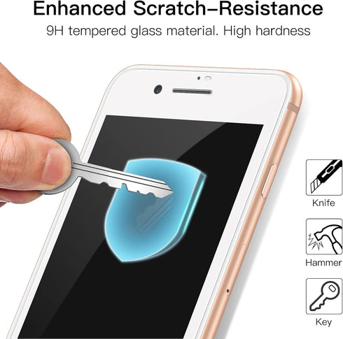 JETech Full Coverage Screen Protector for iPhone 8 Plus/7 Plus 5.5-Inch, White Edge Tempered Glass Film with Easy Installation Tool, Case-Friendly...