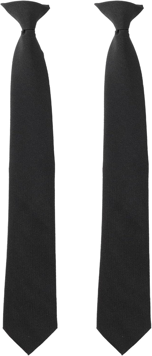 2 Pieces Men's Clip on Ties Black Ties for Men 20 Inches Pre Tied Neckties for Business Banquets, Parties, Weddings, School Uniforms...
