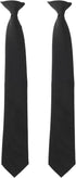 2 Pieces Men's Clip on Ties Black Ties for Men 20 Inches Pre Tied Neckties for Business Banquets, Parties, Weddings, School Uniforms...