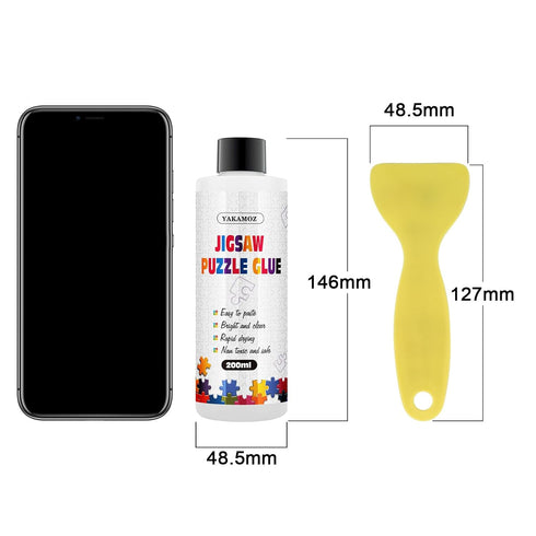 YAKAMOZ Updated Jigsaw Puzzle Glue with Applicator for Adults and Children Clear Water-Soluble Special Craft Puzzle Glue, Non-Toxic and Quick Dry ...