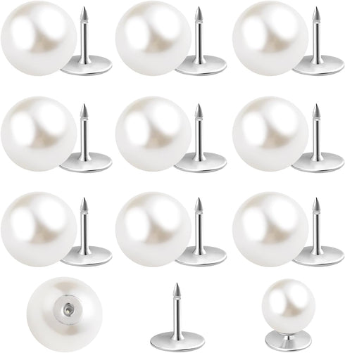 10 Sets 12mm No Sew Pearl Buttons Anti-exposure Fixed Brooches Pearl pins Removable Reusable for Clothes for Women Girl...