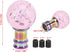 Manual Shift Knob Gear Stick Shifter Pink Crystal Bubble with 3 Threaded Adapters Universal...
