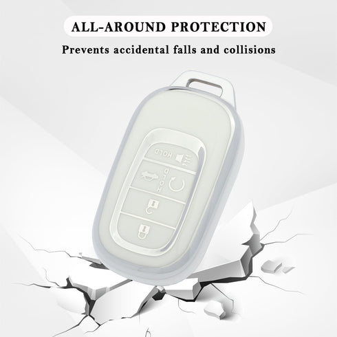 Stylish Car Key Fob Cover,Soft TPU Car Key Case Waterproof Key Fob Holder Compatible with Honda CR-V Civic Pilot HR-V,Key Fob Protector Car Access...