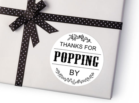 120 Ready to Pop Stickers - Baby Shower Favours, Thanks for Popping by, 1.6 Inch Diameter Round Design...