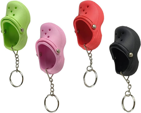 COLORFUL BLING 1-4PCS Cute Shoes Style Keychain Mini Rubber Slipper Keyring Funny Gift...