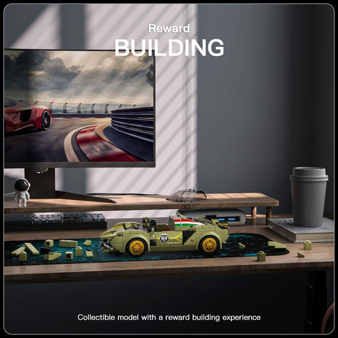 Mould King Speed Champion Sina Super Car Building Sets with Display Case,27003 Model Car Kits Sports Car Building Blocks, Cool Simulation Cockpit ...