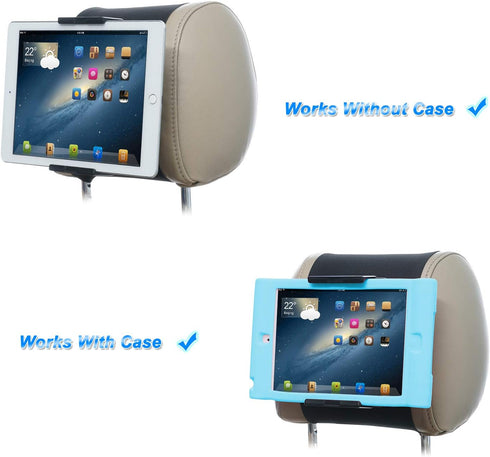 TFY Car Mount Holder, Swivel Car Headrest Mount Holder for Phones and Tablets, compatible with 5 to 10.5 Inch Screens Devices...