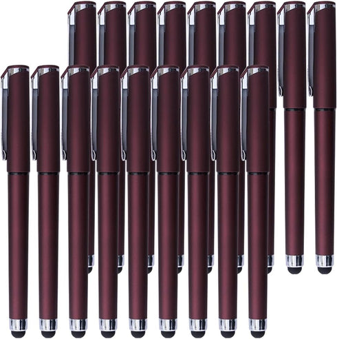 Black Gel Ink Rollerball Pens 1.0mm Gel Pens 2-in-1 stylus Pens 1.0mm Medium Point Pen for Office, Black gel ink(18 Pack-Dark red)......