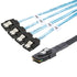 JacobsParts Mini SAS to 4-SATA SFF-8087 Multi-Lane Forward Breakout Internal Cable, 1.6 Feet...