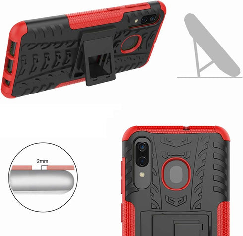 Asuwish Phone Case for Samsung Galaxy A20 A30 with Tempered Glass Screen Protector and Slim Stand Hybrid Heavy Duty Rugged Protective Cell Cover M...