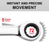 Jetech Ratcheting Combination Wrench, Industrial Grade Gear Spanner with 12-Point Design, 72-Tooth Ratchet, Made with Forged and Heat-Treated Cr-V...