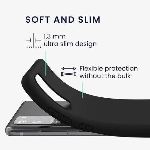 kwmobile Case Compatible with Samsung Galaxy S20 FE Case - Soft Slim Protective TPU Silicone Cover - Black Matte...