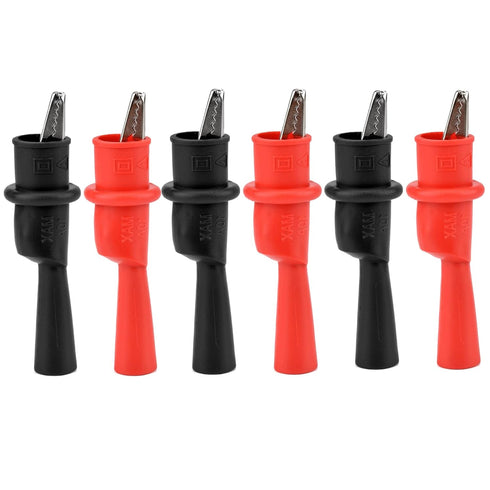 Multimeter Alligator Clips Set, 6PCS Silicone Alligator Clip Test Kit, Banana Test Lead Probe Clip, Test Extension Suitable Used in Laboratory Ele...