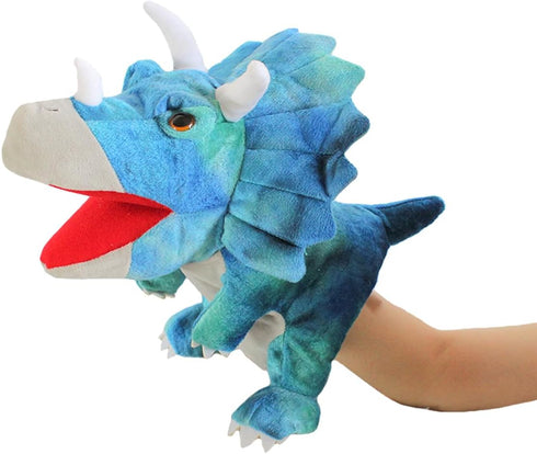 Hand Puppets, Cute Dinosaur Stuffed Animal Plush Puppet Pretend Play Doll Toy Movable Mouth Storytelling Dinosaur Figure Hand Puppet Interactive T...
