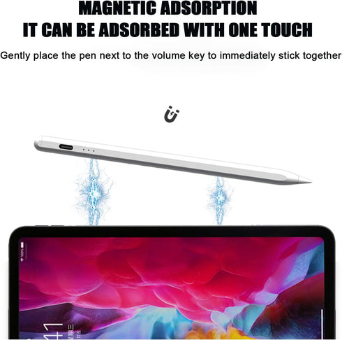 Stylus Pen for iPad (2018-2021 Series:iPad/iPad Mini/iPad Pro/iPad Air) with Palm Rejection,Power-Show,Smart Tilting,Magnetic Adsorption,Accurate,...